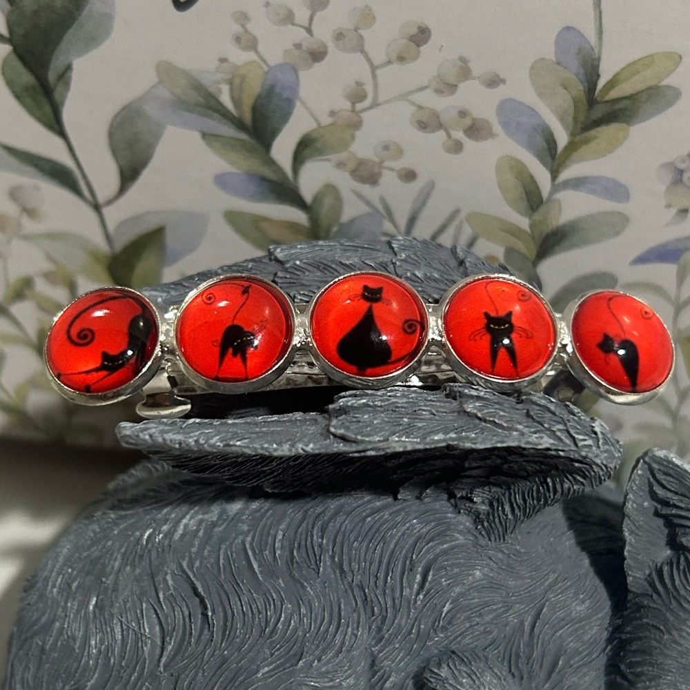 Playful Black Cat Petite Hair Clip